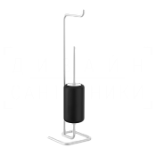 Gessi Goccia Стойка напольная с держателем туалетной бумаги и ершиком, цвет: matte white 38068#279