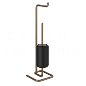 Gessi Goccia Стойка напольная с держателем бумаги и ершиком, цвет: coffee bronze brushed PVD 38068#761