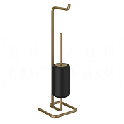 Gessi Goccia Стойка напольная с держателем туалетной бумаги и ершиком, цвет: deep bronze brushed PVD 38068#791