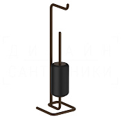 Gessi Goccia Стойка напольная с держателем туалетной бумаги и ершиком, цвет: dark bronze 38068#845