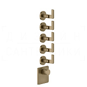 Gessi Inciso Термостат для душа встраив., на 5 потреб., внеш. часть, цвет: deep bronze brushed PVD 58220#791