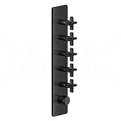 Gessi Inciso Термостат для душа встраиваемый, на 5 потреб., внешняя часть, цвет: black metal PVD 58230#706