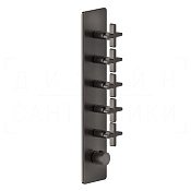 Gessi Inciso Термостат для душа встраив., на 5 потреб., внеш. часть, цвет: black metal brushed PVD 58230#707