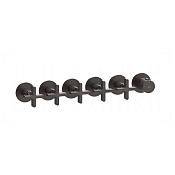 Gessi Inciso Термостат для душа встраив., на 5 потреб., внеш. часть, цвет: black metal brushed PVD 58440#707