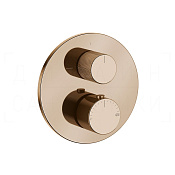 Gessi Anello Термостат для душа встраиваемый, на 2 потребителя, внешняя часть, цвет: copper PVD 63135#030