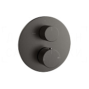 Gessi Ingranaggio Термостат для душа встраив., на 1 потреб., внеш. часть, цвет: black metal brushed 63139#707