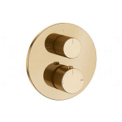 Gessi Ingranaggio Термостат для душа встраиваемый, на 1 потреб., внеш. часть, цвет: warm bronze PVD 63139#735