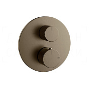 Gessi Ingranaggio Термостат для душа встраив., на 1 потр., внеш. часть, цвет: coffee bronze brushed 63139#761