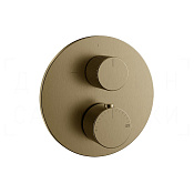 Gessi Ingranaggio Термостат для душа встраив., на 1 потреб., внеш. часть, цвет: deep bronze brushed 63139#791