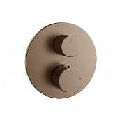 Gessi Ingranaggio Термостат для душа встраив., на 3 потреб., внешняя часть, цвет: copper brushed PVD 63143#708