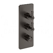 Gessi Venti20 Термостат для душа встраив., на 2 потреб., внеш. часть, цвет: black metal brushed PVD 65200#707