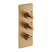 Gessi Venti20 Термостат для душа встраив., на 2 потреб., внеш. часть, цвет: warm bronze brushed PVD 65200#726
