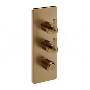 Gessi Venti20 Термостат для душа встраив., на 2 потреб., внеш. часть, цвет: deep bronze brushed PVD 65200#791