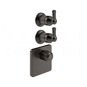 Gessi Venti20 Термостат для душа встраив., на 2 потреб., внеш. часть, цвет: black metal brushed PVD 65202#707