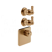 Gessi Venti20 Термостат для душа встраив., на 2 потреб., внеш. часть, цвет: warm bronze brushed PVD 65202#726