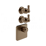 Gessi Venti20 Термостат для душа встраив., на 2 потр., внеш. часть, цвет: coffee bronze brushed PVD 65202#761