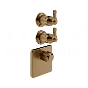 Gessi Venti20 Термостат для душа встраив., на 2 потреб., внеш. часть, цвет: deep bronze brushed PVD 65202#791