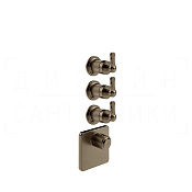 Gessi Venti20 Термостат для душа встраив., на 3 потр., внеш. часть, цвет: coffee bronze brushed PVD 65206#761