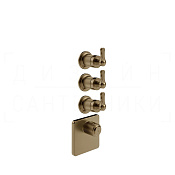 Gessi Venti20 Термостат для душа встраив., на 3 потреб., внеш. часть, цвет: deep bronze brushed PVD 65206#791