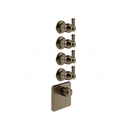 Gessi Venti20 Термостат для душа встраив., на 4 потр., внеш. часть, цвет: coffee bronze brushed PVD 65210#761