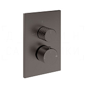 Gessi Habito Термостат для душа встраив., на 3 потреб., внешняя часть, цвет: black metal brushed PVD 70139#707