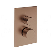 Gessi Habito Термостат для душа встраиваемый, на 1 потреб., внешняя часть, цвет: copper brushed PVD 70330#708