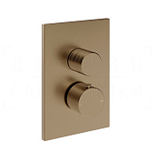 Gessi Habito Термостат для душа встраив., на 2 потреб., внешняя часть, цвет: deep bronze brushed PVD 70331#791