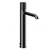 Gessi Habito Смеситель для раковины высокий, с донным клапаном, излив 24,4 см, цвет: black metal PVD 70503#706