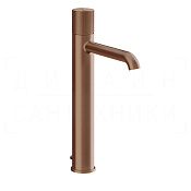 Gessi Habito Смеситель для раковины высокий, с донным клап., излив 24,4 см, цвет: copper brushed PVD 70503#708