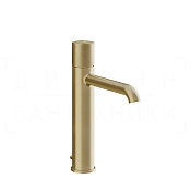 Gessi Habito Смеситель для раковины высокий, с донным клап., излив 17,4 см, цвет: brushed brass PVD 70605#727