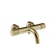 Gessi Habito Смеситель для ванны термост., без душ. гарн., излив 19,7 см, цвет: brushed brass PVD 70613#727
