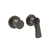 Gessi Ventaglio Смеситель для душа встраив., на 2 потр., внеш. часть, цвет: black metal brushed PVD 72038#707