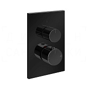 Gessi Inverso Термостат для душа встраиваемый, на 2 потреб., внешняя часть, цвет: black metal PVD 73535#706