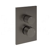 Gessi Inverso Термостат для душа встраив., на 2 потреб., внеш. часть, цвет: black metal brushed PVD 73535#707