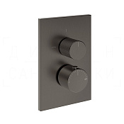 Gessi Inverso Термостат для душа встраив., на 2 потреб., внеш. часть, цвет: black metal brushed PVD 73635#707
