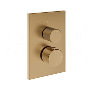 Gessi Inverso Термостат для душа встраив., на 2 потреб., внеш. часть, цвет: warm bronze brushed PVD 73635#726