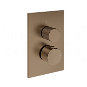 Gessi Inverso Термостат для душа встраив., на 2 потр., внеш. часть, цвет: coffee bronze brushed PVD 73635#761