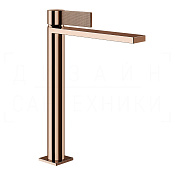 Gessi Inverso Смеситель для раковины высокий, с донным клапаном, излив 27 см, цвет: copper PVD 73653#030