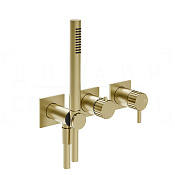 Gessi Incastri Смеситель для душа встраив., на 2 потреб., внешняя часть, цвет: brushed brass PVD 75036#727