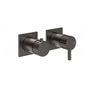 Gessi Incastri Смеситель для душа встраив., на 2 потреб., внеш. часть, цвет: black metal brushed PVD 75038#707