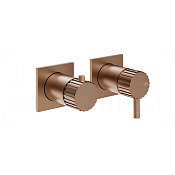 Gessi Incastri Смеситель для душа встраиваемый, на 2 потреб., внеш. часть, цвет: copper brushed PVD 75038#708