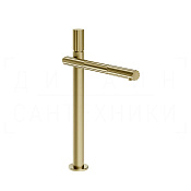 Gessi Incastri Смеситель для раковины высокий, с дон. клап., излив 27,1 см, цвет: brushed brass PVD 75053#727