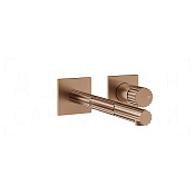 Gessi Incastri Смеситель для раковины встраив., внеш. часть, излив 19,7 см, цвет: copper brushed PVD 75088#708