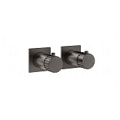 Gessi Incastri Термостат для душа встраив., на 2 потреб., внеш. часть, цвет: black metal brushed PVD 75134#707