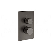 Gessi Incastri Термостат для душа встраив., на 3 потреб., внеш. часть, цвет: black metal brushed PVD 75137#707