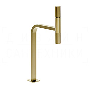 Gessi Incastri Смеситель для раковины высокий, без дон. кл., излив 26,9 см, цвет: brushed brass PVD 75204#727