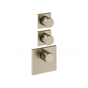 Gessi Incastri Термостат для душа встраив., на 2 потреб., внешняя часть, цвет: finox brushed nickel 75304#149