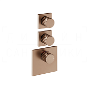 Gessi Incastri Термостат для душа встраиваемый, на 2 потреб., внеш. часть, цвет: copper brushed PVD 75304#708
