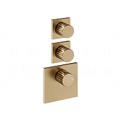 Gessi Incastri Термостат для душа встраив., на 2 потреб., внеш. часть, цвет: warm bronze brushed PVD 75304#726