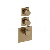 Gessi Incastri Термостат для душа встраив., на 2 потреб., внеш. часть, цвет: deep bronze brushed PVD 75304#791